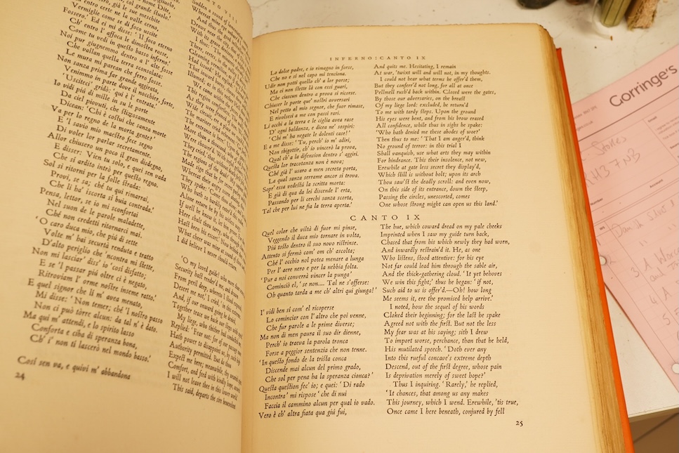 The Nonesuch Press - La Divina Commedia or the Divine Vision of Dante Alighieri in Italian and English. The Italian text edited by Mario Casella ... the English Verses by H.F. Cary ... Limited Edition (of 1475 numbered c